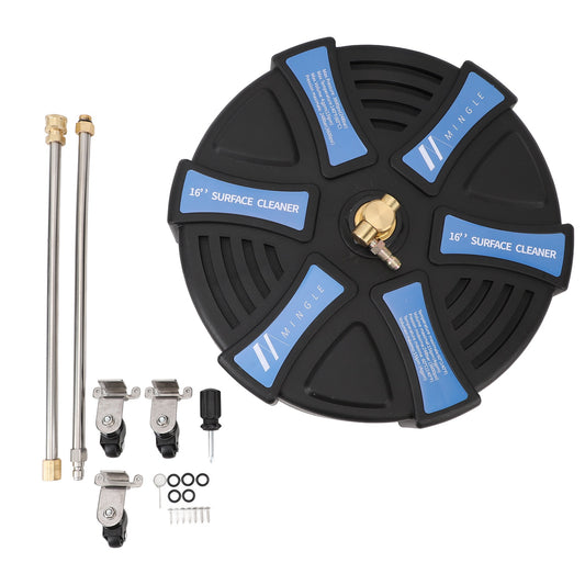 16 Inch Pressure Washer Surface Cleaner with 3 Wheels 3600PSI Stainless Steel Power Washer Accessory
