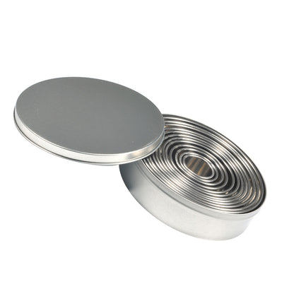 EOTVIA 12 Pcs Donut Hole Cookie Cutter Set for Baking, Graduated Doughnut Round Cookie Cutters, Metal Scone Circle Cookie Cutters for Frying, Biscuits Rings Molds for Cooking Cake(1-4.4 Inch)