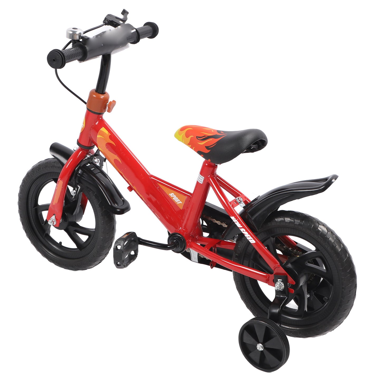 Balance Bike with Training Wheels, 12 inch Kids Bike with Adjustable Handlebar, 2-in-1 Toddler Bike with Handbrake/Bell/Pedals, Lightweight Bicycle for Kids Boys Girls Age 3 to 6, up to 110lbs