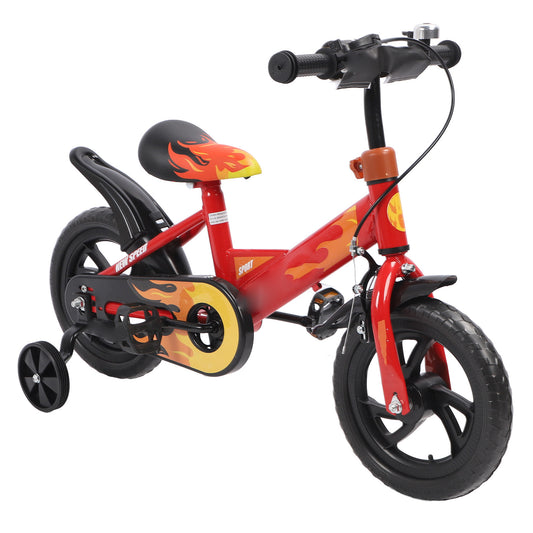 Balance Bike with Training Wheels, 12 inch Kids Bike with Adjustable Handlebar, 2-in-1 Toddler Bike with Handbrake/Bell/Pedals, Lightweight Bicycle for Kids Boys Girls Age 3 to 6, up to 110lbs