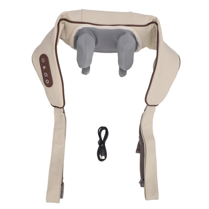 Neck Massager with Heat, Cordless Shiatsu Back Massager for Pain & Fatigue Relief, 3 Levels Deep Tissue Kneading Massage for Neck, Back, Shoulder, Foot and Legs, USB-Rechargeable, Gifts for Men Women