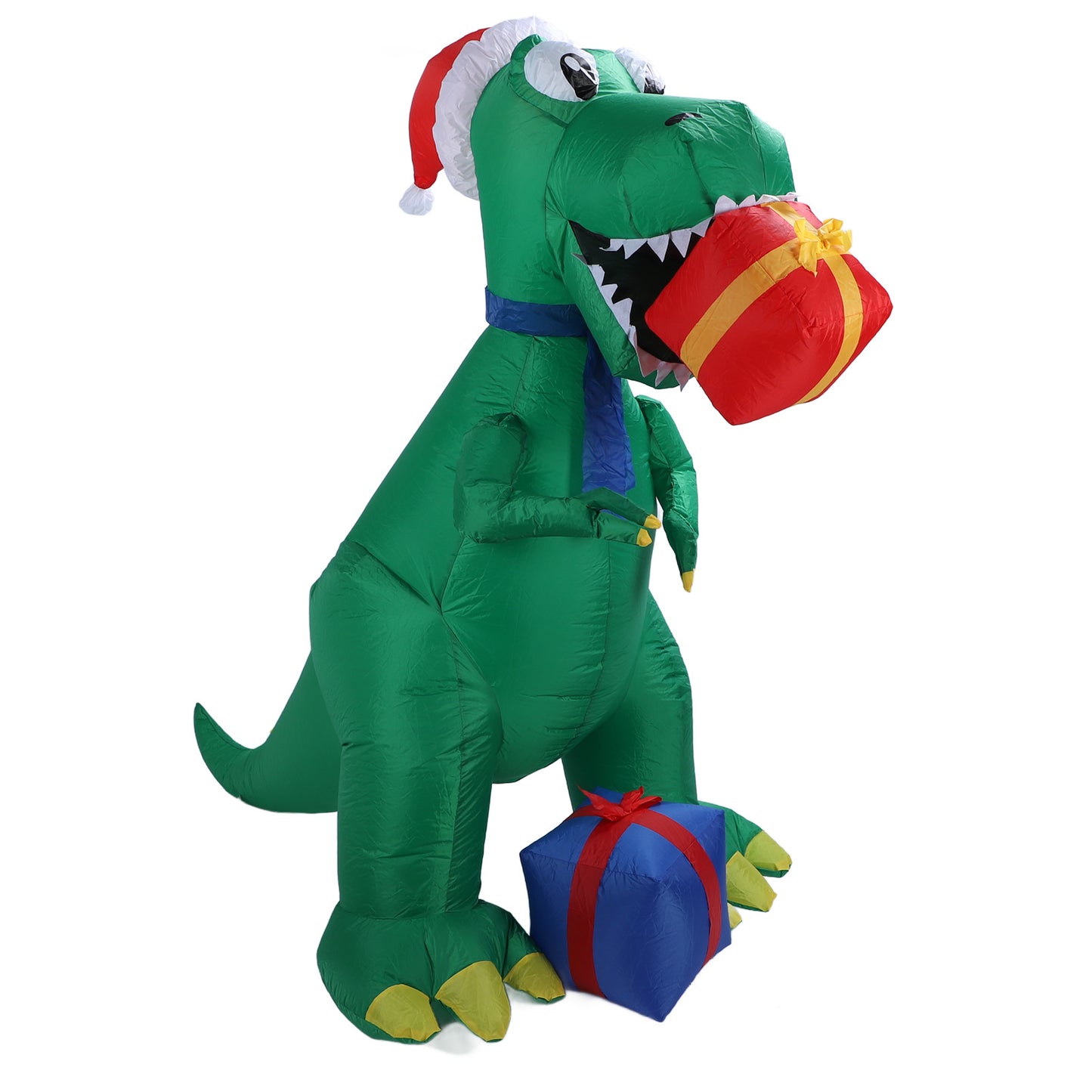 6FT Inflatable Dinosaur Decoration with LED White Lights Blow Up Inflatable Christmas Decoration