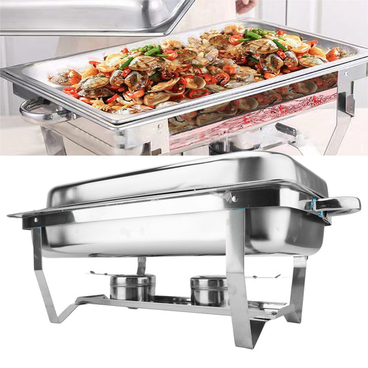 Chafing Dish Buffet Set 2 Pack, 13QT Stainless Steel Chafing Dishes For Buffet, Chafers And Buffet Warmers Sets For Parties, Events, Wedding, Camping, Dinner