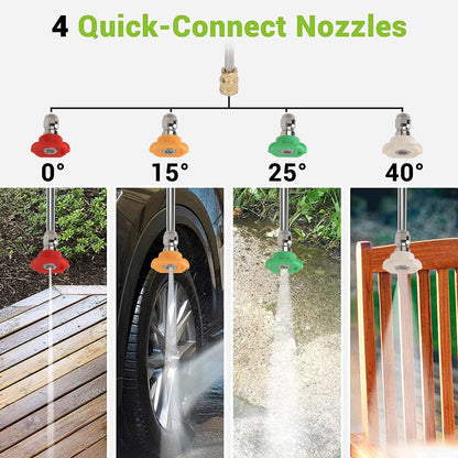 4000PSI Electric Pressure Washer 2.4 GPM Power Washer With 32FT Hose 4 Quick Connect Nozzles, Portable To Clean Patios, Cars, Fences, Driveways