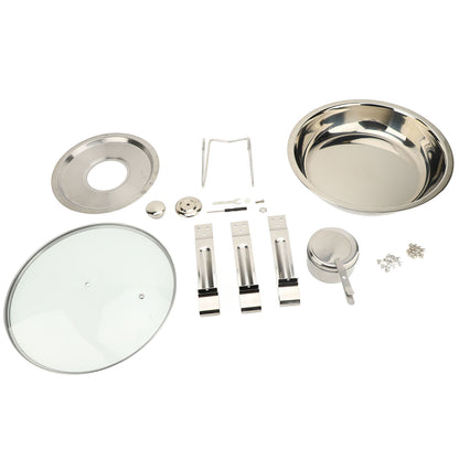 Chafing Dish Buffet Set, 4 Pack 5QT Stainless Steel Chafing Dishes For Buffet With Glass Lid & Lid Holder, Round Chafers And Buffet Warmers Sets For Parties, Events, Wedding, Camping