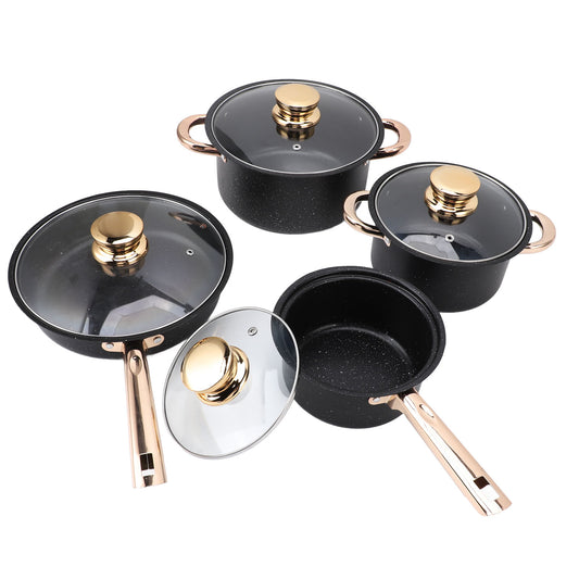 Cookware Set Anti Stick Good Heat Conductivity Stainless Steel Maifan Stone Coating Frying Pan Milk Pan Soup Pots Set