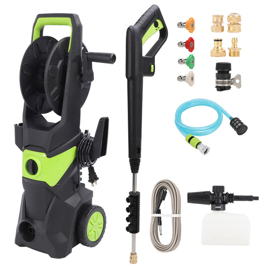 Electric Pressure Washer, 4000 Max PSI, 2.4 GPM Power Washer Machine with Hose Reel, 32FT Hose, 5 Quick Connect Nozzles, Foam Cannon Portable to Clean Patios, Cars, Fences, Driveways