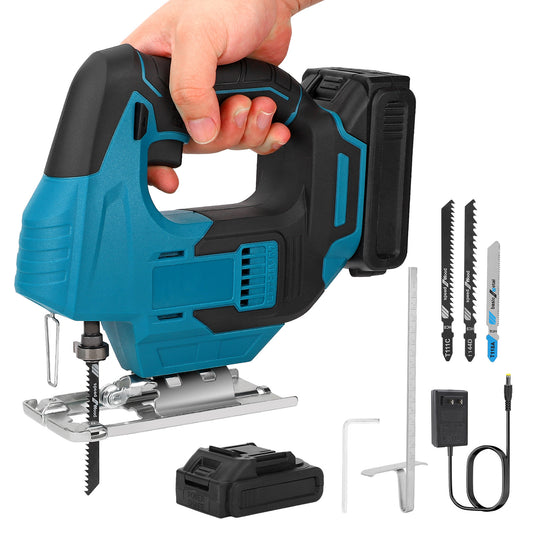 20-Volt 900W Cordless Orbital Jigsaw Kit With 2.5Ah Lithium-Ion Battery,Blue