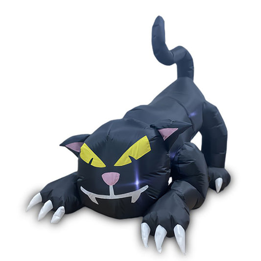 6 FT Inflatables Outdoor Black Cat, Blow Up Yard Decoration with LED Lights Built-in For Holiday/Party/Yard/Garden