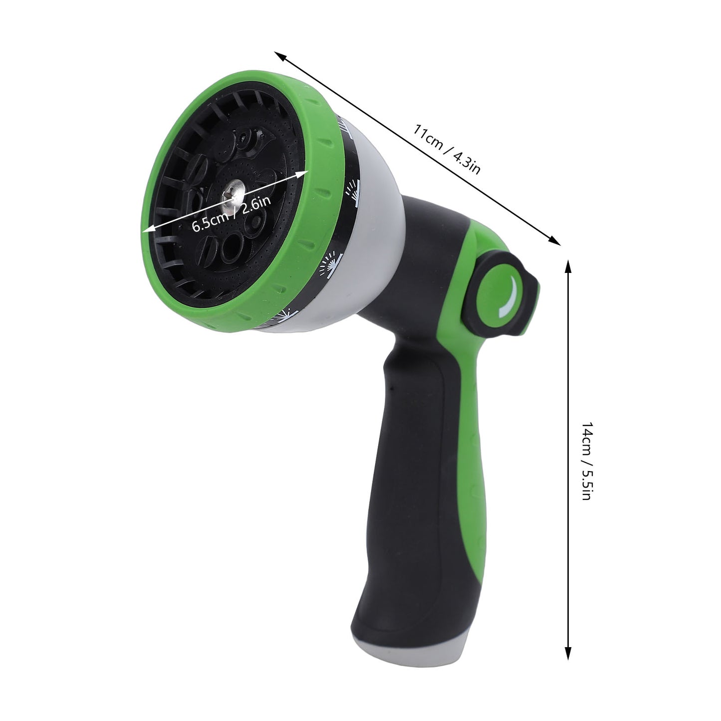 Garden Hose Nozzle with 10 Spray Patterns Ergonomic Leak Proof High Pressure Water Hose Sprayer for Watering Plants Washing Cars Pet Bathing