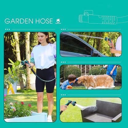 Garden Hose Nozzle with 10 Spray Patterns Ergonomic Leak Proof High Pressure Water Hose Sprayer for Watering Plants Washing Cars Pet Bathing