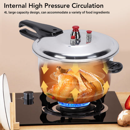 Aluminum Pressure Cooker, 4.5QT Aluminum Pressure Cooker Cooking Various Foods For Gas Stove Induction Cooker