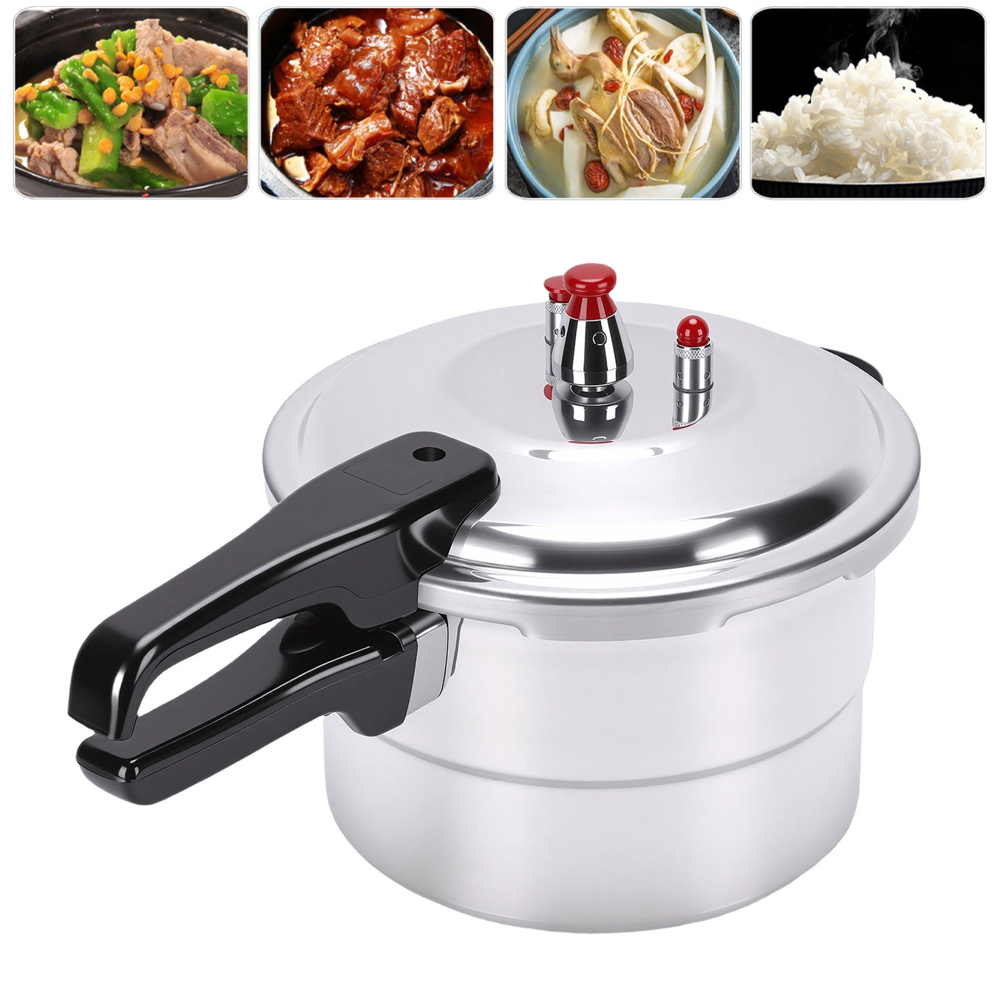 Aluminum Pressure Cooker, 4.5QT Aluminum Pressure Cooker Cooking Various Foods For Gas Stove Induction Cooker