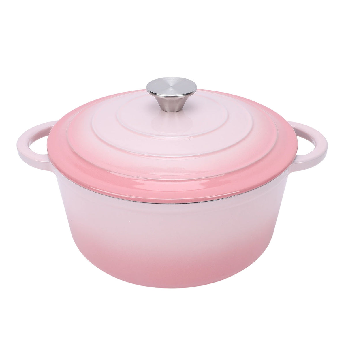 6.5 QT Enameled Cast Iron Dutch Oven with Lid, Nonstick Cookware for Baking, Roasting, Braising & Cooking, Dual Handles, Pink