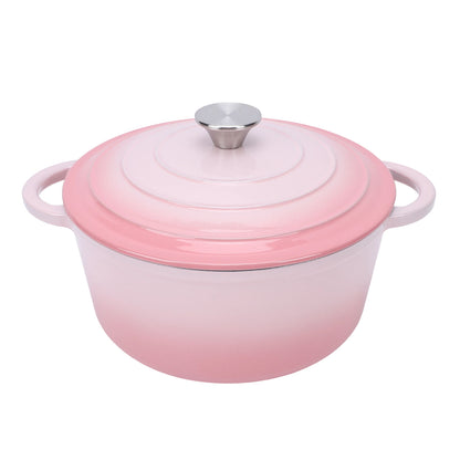 6.5 QT Enameled Cast Iron Dutch Oven with Lid, Nonstick Cookware for Baking, Roasting, Braising & Cooking, Dual Handles, Pink