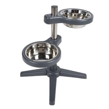 Mgaxyff Elevated Dog Bowl With 2pcs Stainless Steel Bowls Detachable Raised Dog Bowl for Travel (L)