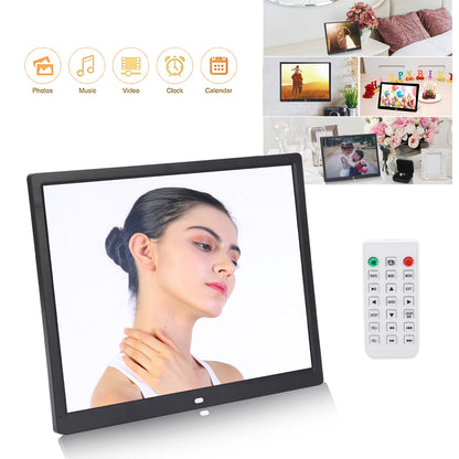 15" Digital Picture Frame with HD IPS Touch Screen Digital Photo Frame Supports up to 16GB Storage Cards, Auto-Rotate, Tabletop & Wall-Mounted Digital Frame Supports Share Photos Video, Black