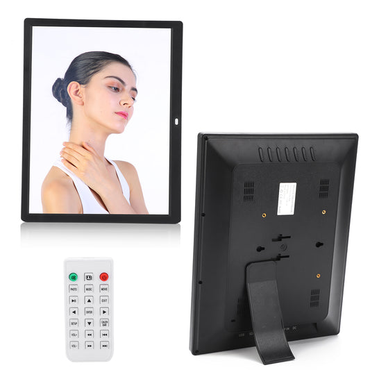 15" Digital Picture Frame with HD IPS Touch Screen Digital Photo Frame Supports up to 16GB Storage Cards, Auto-Rotate, Tabletop & Wall-Mounted Digital Frame Supports Share Photos Video, Black