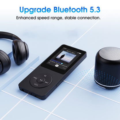16GB MP3 Player with Bluetooth 5.3, HiFi Music Player Built-in Speaker & Headphone Jack, Expandable 128GB, Portable Digital Audio Player w/ E-Book, Voice Recorder, Clock for Sports, Commute, Gifts