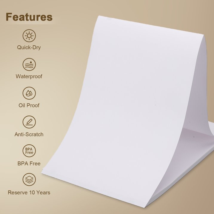 100 Sheets A4 Thermal Paper (Folded), 8.27x11.69' Thermal Paper(210 x 297 mm) for Portable Thermal Printer, Compatible with No Ink Printer, for Travel or Home Work, Printing Contract, Picture, etc