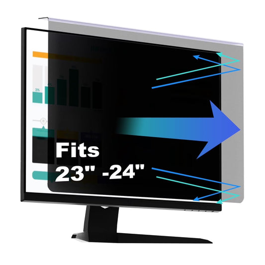 24" Computer Privacy Screen Filter for 16:9 Monitor, Hanging Type Anti Blue Light Glare Filter Desktop Monitor Privacy Film, Anti Scratch Privacy Screen Protector for 23, 23.6, 23.8 Inch Monitor