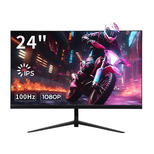 24 inch Computer Monitor 100Hz FHD 1080P Desktop Display, Slim Bezels PC Gaming Monitor with 99% sRGB, Bluelight Filter, HD-MI & VGA Port, Support VESA Wall Mounting, for Work Office Home, Black