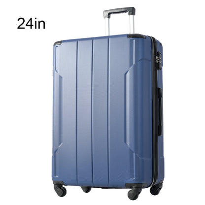 Hardshell & Spinner Suitcase, 24'' Checked Luggage, TSA Lock, Lightweight and Expandable, Blue