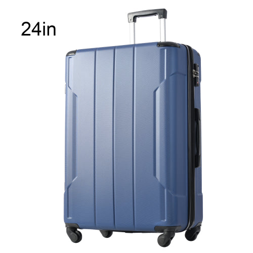 Hardshell & Spinner Suitcase, 24'' Checked Luggage, TSA Lock, Lightweight and Expandable, Blue