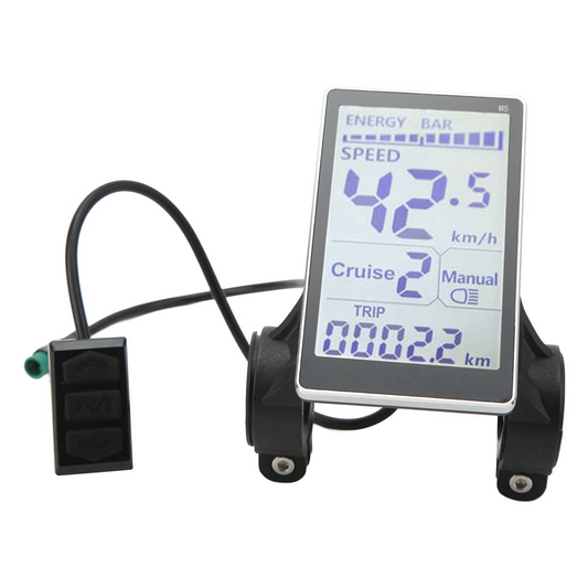 E Scooter LCD Display Meter, 5 Pin Universal M5 LCD Panel Screen Wear Resistant  For 22.2mm Electric Bikes