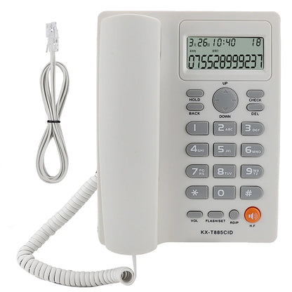 Landline Phones Dual Interface Wired Telephone with Caller ID for Office, Front Desk, Hotel, Seniors, Big Button Corded Landline Home Phones (White)