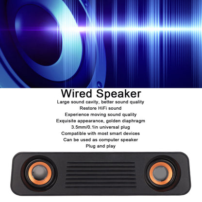 Long Speaker, 3.5mm Plug Wired Speaker 60Hz-20kHz for Computer for TV