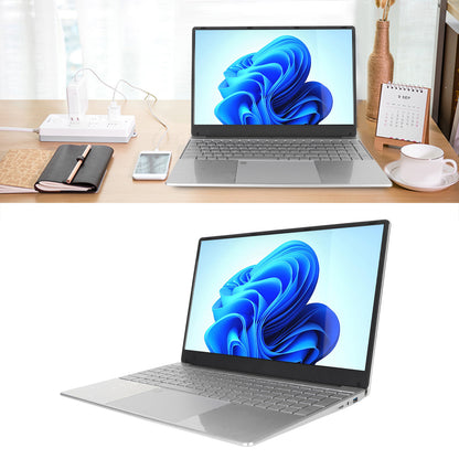 15.6 inch Laptop 1920*1080 FHD IPS Display, 12GB DDR4 256GB SSD Quad-Core Intel N5095 Processors, WiFi, Bluetooth, FingerPrint, Backlit Keyboard, Windows 11 Computer, 15" Lightweight Laptop, Silver