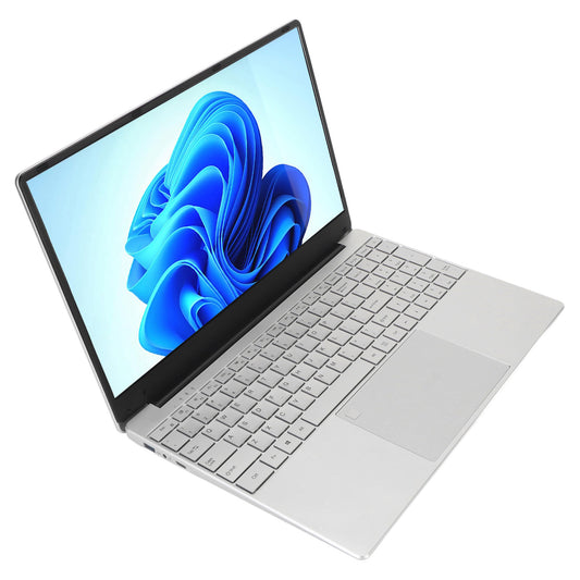 15.6 inch Laptop 1920*1080 FHD IPS Display, 12GB DDR4 256GB SSD Quad-Core Intel N5095 Processors, WiFi, Bluetooth, FingerPrint, Backlit Keyboard, Windows 11 Computer, 15" Lightweight Laptop, Silver