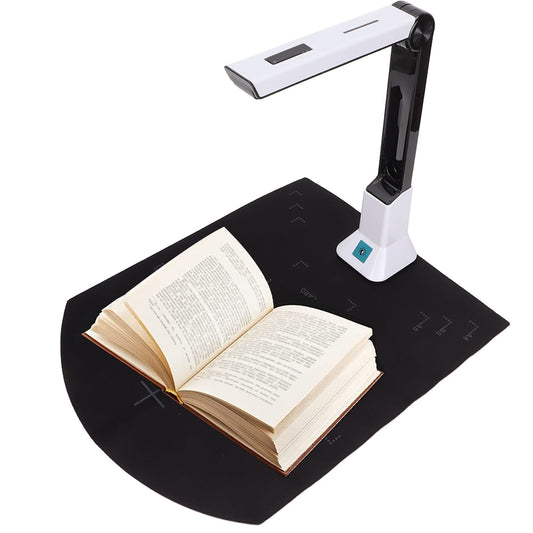 Portable Document Scanner, A4 USB Book Scanner with 8MP Document Camera for Teachers Online Teaching, Office, Learning, Smart OCR Scan Auto-Flatten & Deskew Compatible Windows