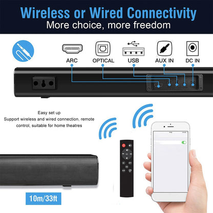 2 in 1 Separable Sound Bars for TV, Bluetooth 5.0 Surround Sound System for TV Wireless Connect, 37 Inch Soundbar for Home Theater, ARC/Optical/USB Cables & Remote TV Speakers, Wall Mountable