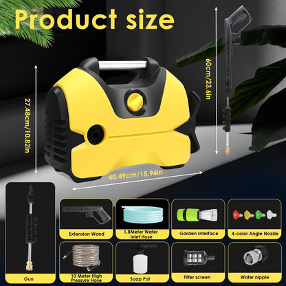 Electric Pressure Washer, 2200 PSI, Max 1.4 GPM Power Washer with 32 Ft Hose, 4 Quick Connect Nozzles, Foam Cannon, Portable To Clean Patios, Cars, Fences, Driveways
