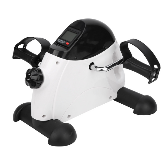 Eotvia Mini Exercise Bike, Under Desk Bike Pedal Exerciser Stepper, White Portable Mini Cycle Exercise Bike with Handle/Digital Display, Elder Bike Pedal Exerciser for Leg/Arm Workout Home Office Use