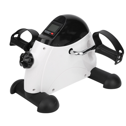 Eotvia Mini Exercise Bike, Under Desk Bike Pedal Exerciser Stepper, White Portable Mini Cycle Exercise Bike with Handle/Digital Display, Elder Bike Pedal Exerciser for Leg/Arm Workout Home Office Use