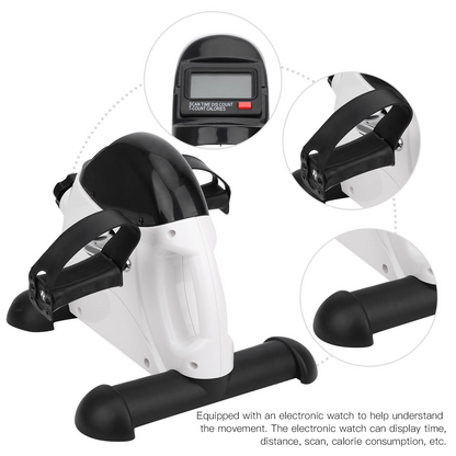 Eotvia Mini Exercise Bike, Under Desk Bike Pedal Exerciser Stepper, White Portable Mini Cycle Exercise Bike with Handle/Digital Display, Elder Bike Pedal Exerciser for Leg/Arm Workout Home Office Use
