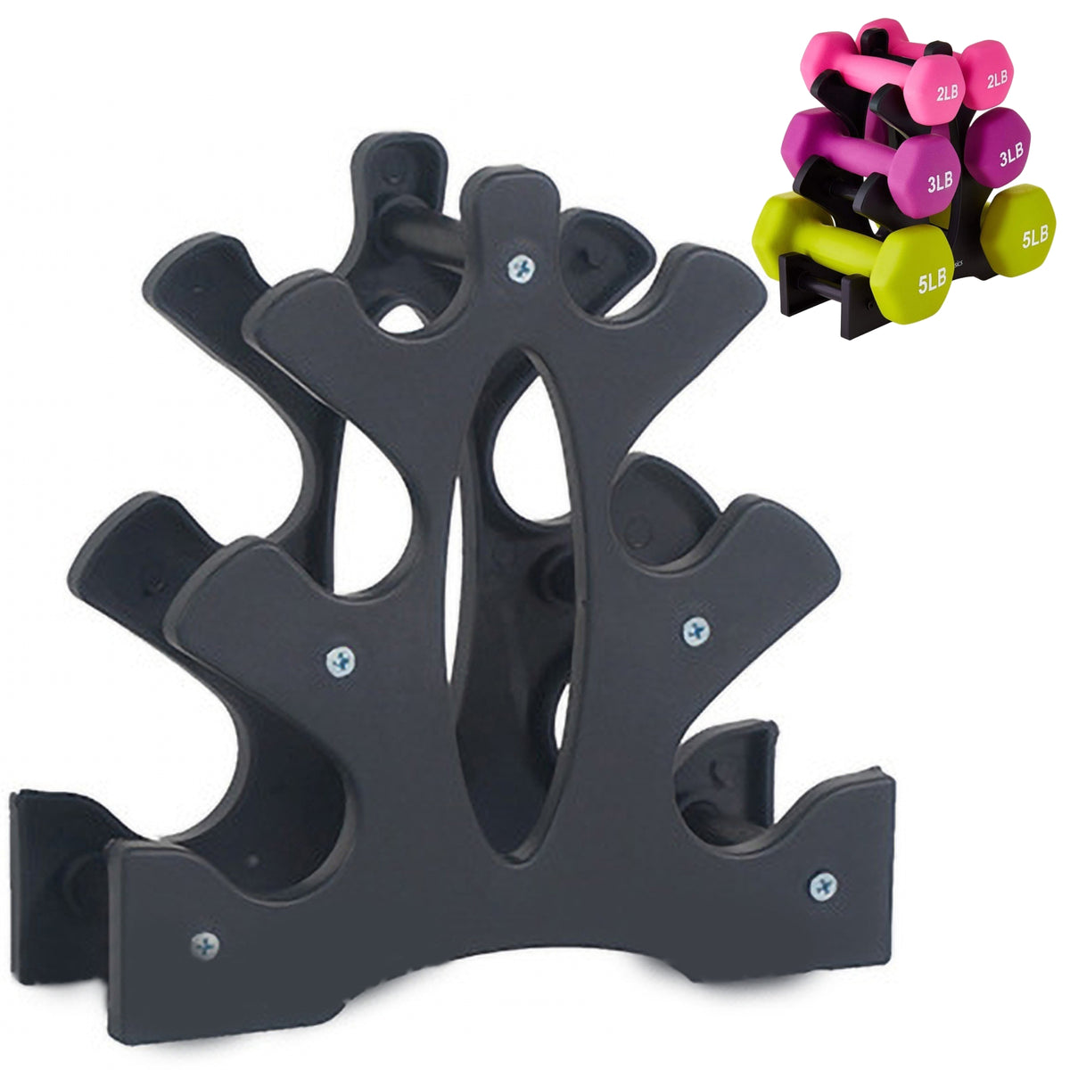 3 Tier Dumbbell Rack, Weight Rack For Home Gym, Dumbbell Stand for Free Weights