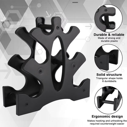 3 Tier Dumbbell Rack, Weight Rack For Home Gym, Dumbbell Stand for Free Weights