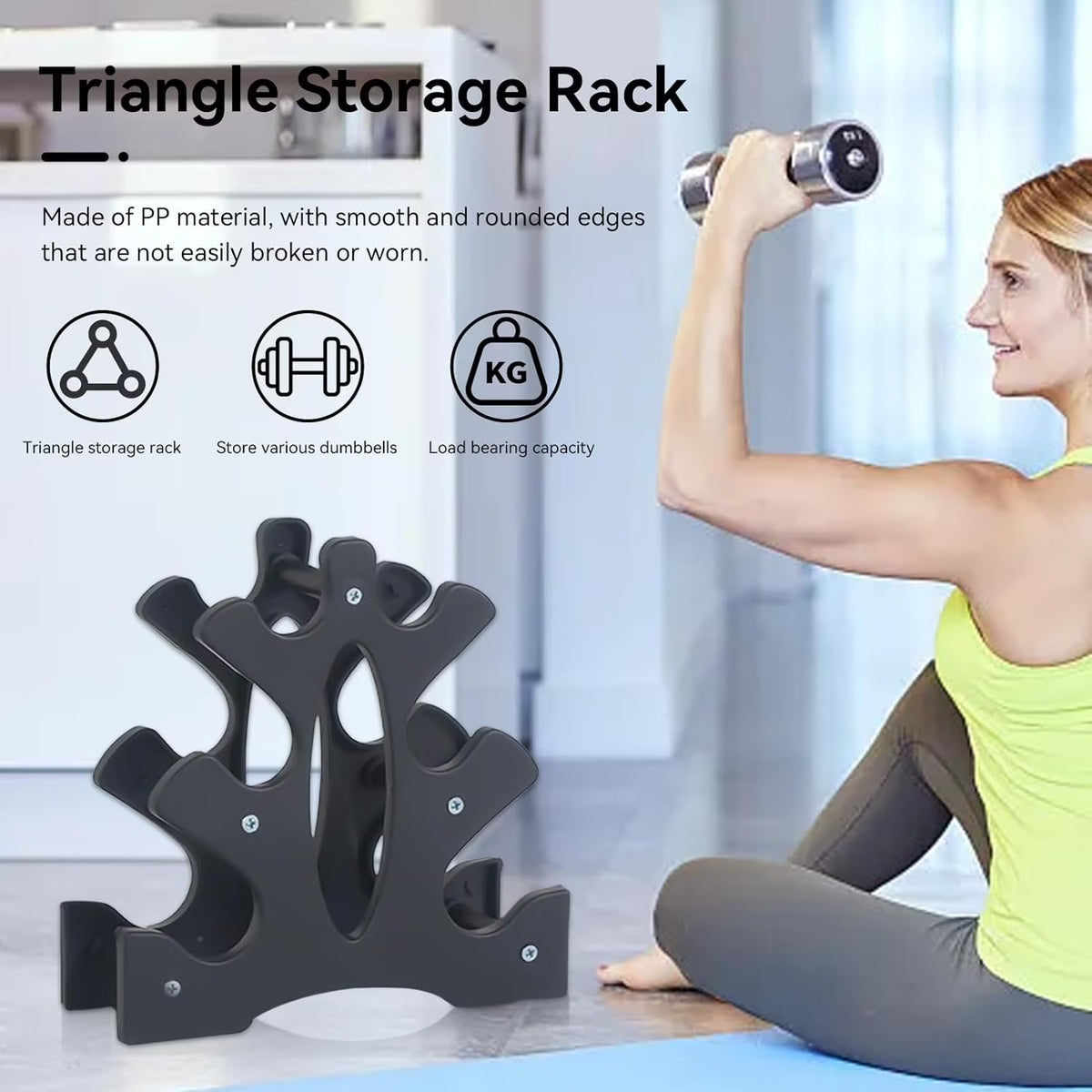3 Tier Dumbbell Rack, Weight Rack For Home Gym, Dumbbell Stand for Free Weights