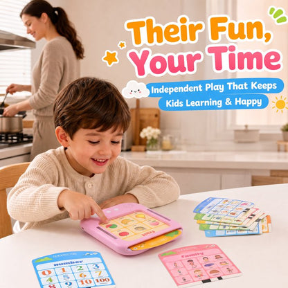 Talking Flash Cards for Toddlers Ages 1‑4, 478 Words English, Montessori Language Learning Toys with 36 Themes, Children's Sensory Toys, Pocket Speech Study Device, Birthday Gift for Boys Girls