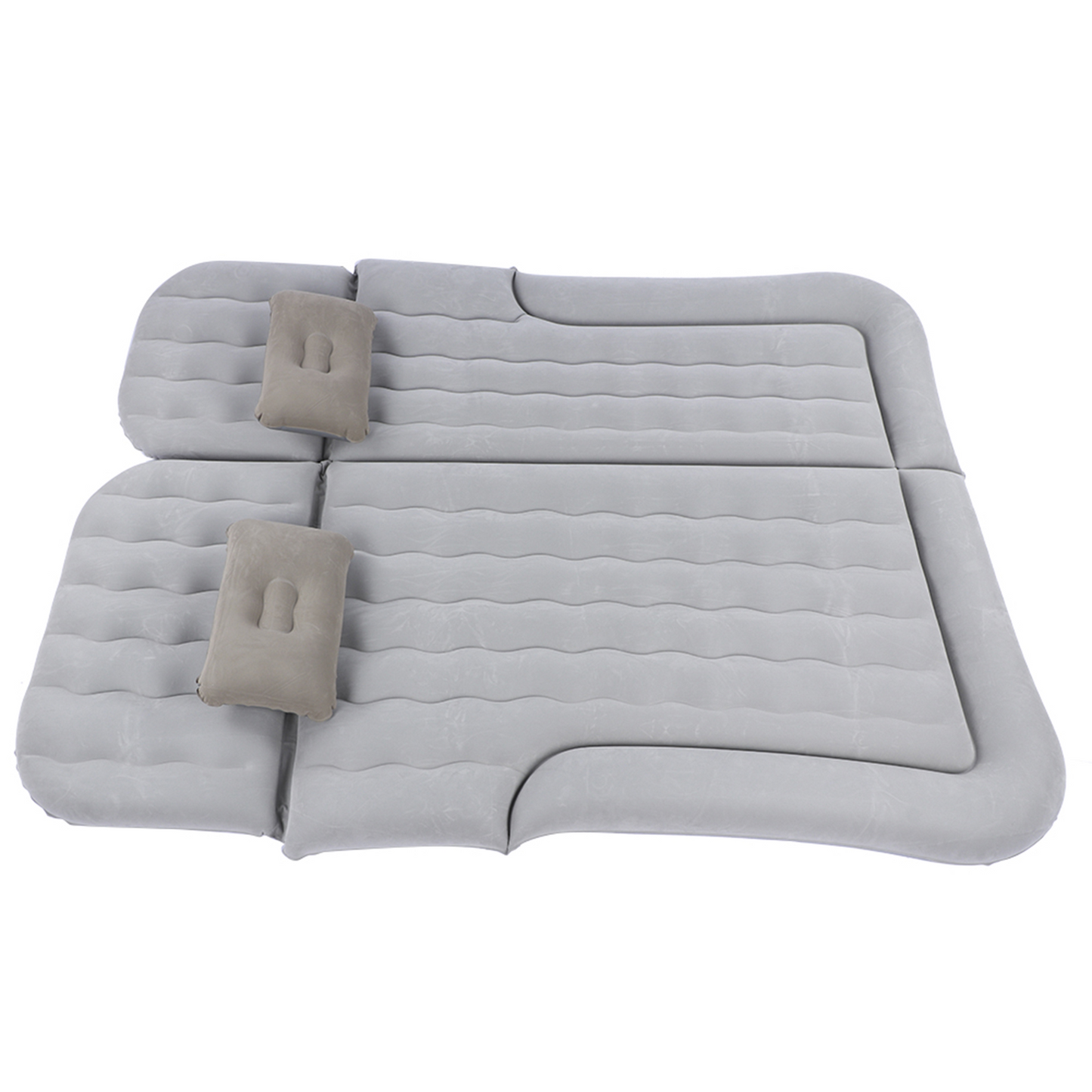 Air Mattress with Pump, Inflatable Mattress Fits Most Cars, Portable Travel Sleeping Bed Back Seat Mattress Airbed for Rest Sleep Travel Camping, Gray Air Couch with 2 Air Pillows