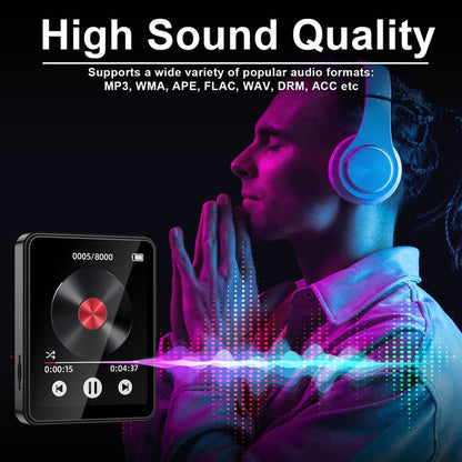 64GB MP3 Player with Bluetooth 5.2, Full TouchScreen 2.4" Portable MP3 Player with HD Speaker, FM Radio, HiFi Sound Digital Music Player with Voice Recorder & Expandable SD Card Slot, E-Book