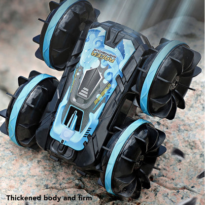 FAGINEY Amphibious Stunt RC Car Waterproof Electric Wireless Amphibious Remote Control Car Blue