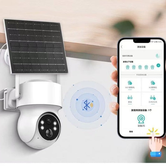 2K Solar Security Cameras Wireless Outdoor, Battery Powered PTZ 4MP WiFi Camera for Home Security with Flashlight Color Night Vision, Siren Alarm, PIR Motion Detection, 2-Way Talk, Cl-oud/SD Storage