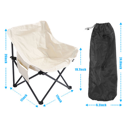 Compact Backpacking Chair Folding Camping Chairs with Side Pocket Loading Capacity 440lbs for Hiking Camping Fishing