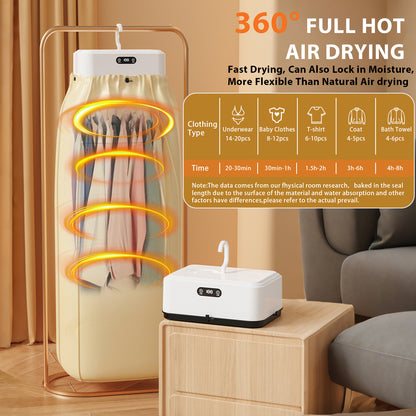 Portable Clothes Dryer, 600W Mini Foldable Laundry Dryer with Timer, Compact Drying Machine for Home,Travel,RV, Apartment