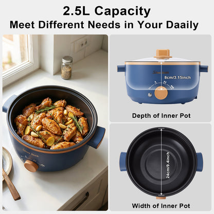 Electric Cooker, Electric Pot Cooker Easy Cleaning Single Layer For Dorm US Plug 110V